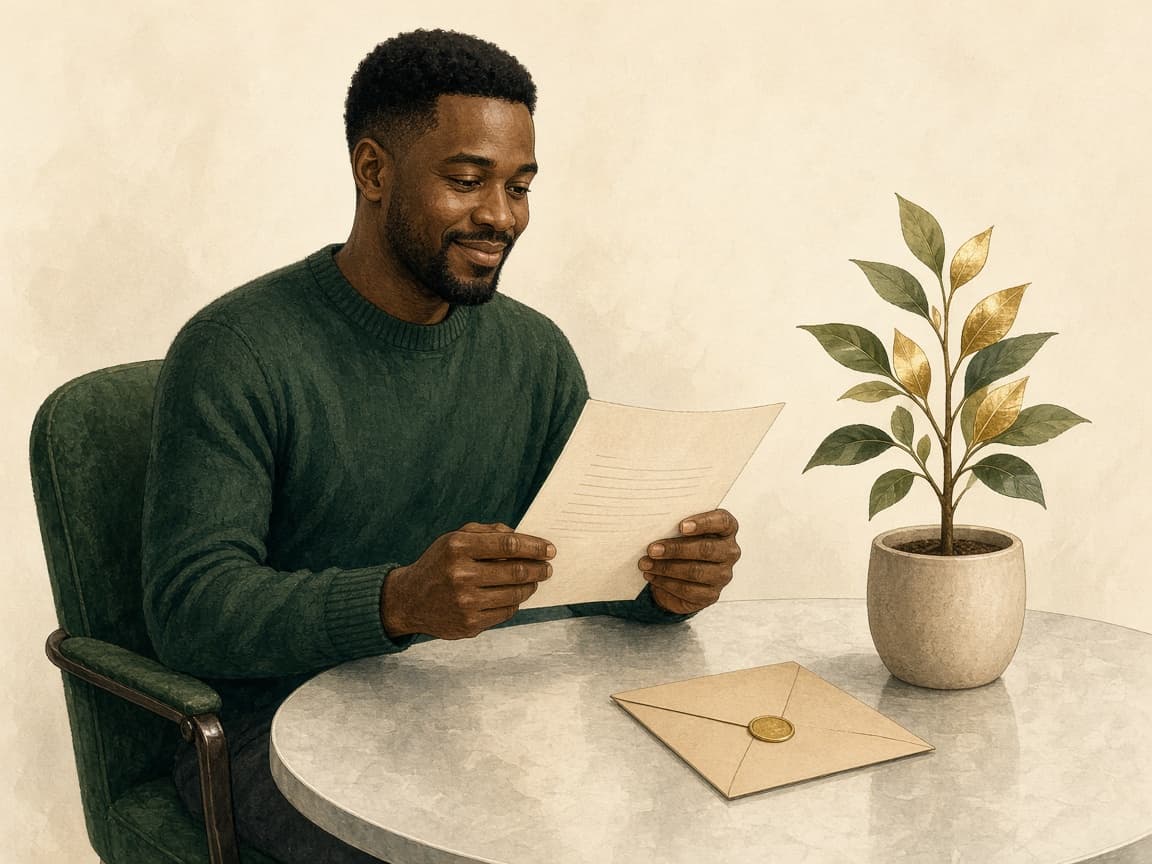 An affiliate smiling while reading a BizFacts commission payout
